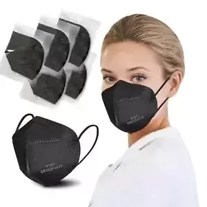 KN95 Face Masks 50 Pcs, Individually Wrapped, 5-Ply Protection Black KN95 Mas...