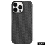 Hallosw Para Iphone 15 Pro Max Magnetic Case Aramid Fiber 600D Textura Fina Ultra Delgada Cubierta de Teléfono