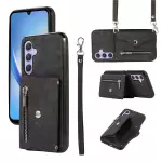 Para Samsung Galaxy A34 5G Anti-Scratch Telephip Case Kickstand PU Leather+TPU RFID Bloqueo de la Tarjeta de Bloqueo de la Bolsa - Negro