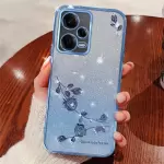Caso TPU Para Xiaomi Redmi Note 12 Pro 5G / 12 Pro+ 5G Flower Gradiente Glitter Cover Cover - Azul