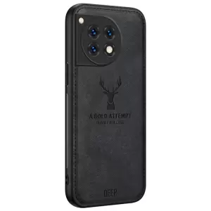 Para OnePlus Ace 3 5G Case Protective Deer Pattern PU Leather+PC+TPU Telephip Cover - Negro