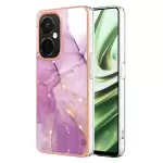 Para OnePlus Nord ce 3 Lite 5G YB IMD Serie-2 Patrón de Mármol IMD TPU Case de Electroplation Cover Del Teléfono - Púrpura 001