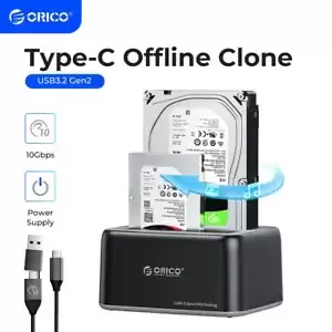 ORICO USB C Hard Drive Docking Station USB 3.2 Gen2 2.5/3.5'' HDD SSD Duplicator