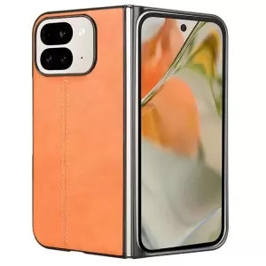 Para Google Pixel 9 Pro Fold 5G Case Cow Wide Texture Leather+PC Teléfono Cubierta de Cubiertas - Naranja