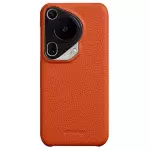 Melkco Para Huawei Pura 70 Ultra Case Incompleto Edge Genuine Cow Fool Coated PC Cover Cover - Naranja