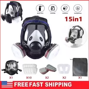 15 in 1 Gas Mask Respirator 6800 Facepiece Full Face Protect For Spray Painting