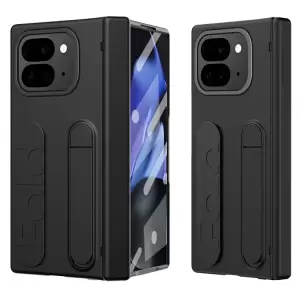 Para Google Pixel 9 Pro Fold 5G Case Kickstand Wutstand PC Cover Con Película de Vidrio Templado - Negro