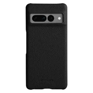 Cubierta Anti-caída de Melkco Para Google Pixel 7 Pro 5G Case de Teléfono de PC Con Recubrimiento de Cuero de Vaca Genuina - Negro