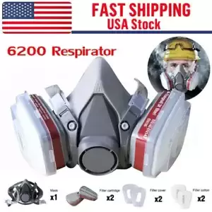 Safety Gas Mask 6200 Respirator Half Face Protect Painting Spraying Facepiece US