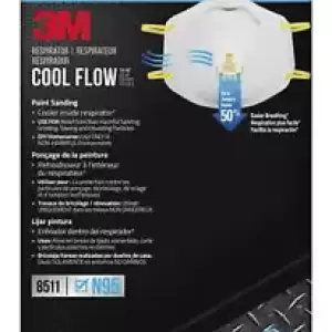 Cool Flow™ Valve Respirator 8511, N95, White, 10 Masks