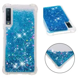 Glitter Powder Quicksand [a Prueba De Golpes] Tapa De Gel TPU Para Samsung Galaxy A7 (2018) A750 - Azul