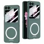 GKK Para Samsung Galaxy Z Flip6 Case 5G Compatible Con Portada de Teléfono PC Magsafe Con Película de Pantalla - Verde