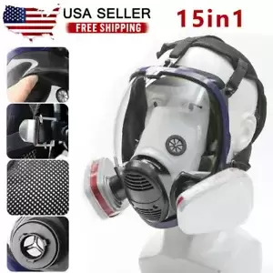 15 IN 1 Respirator Masks Survival Nuclear and Chemical Activated Carbon Filter