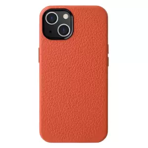 Melkco Para Iphone 15 Plus Case Magnetic Genuine Cow Fool+pc Telephip Cover - Naranja