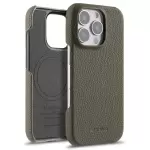 Melkco Para Iphone 16 Pro Case Cubierta de Teléfono de PC de Cuero de Vaca Genuina Compatible Con Magsafe - Gris