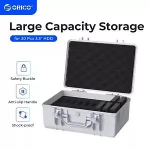 ORICO  3.5inch 20-Bay HDD/SSD Hard Protection Storage Suitcase w/ Foam Hard Case