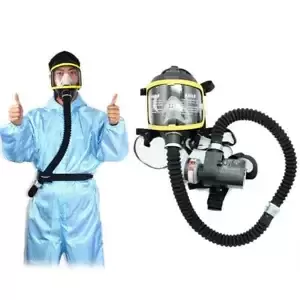 Electric Constant Flow Supplied Air Fed Full Face Gas Mask Respirator System