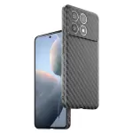 Para Xiaomi Redmi K70 5G Case de Teléfonos Celulares Color de Colapso de Carbono Fibra de Carbono PC Cubierta de PC Dura - Negro