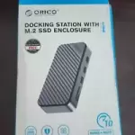 ORICO 10Gbps USB-C Docking Station with M.2 SSD Enclosure, DPM2P9 w/ storage bag