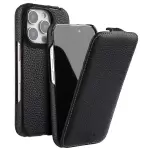 Melkco Para Iphone 16 Pro Max Case Compatible Con Magsafe Genuine Cow Leather Cover Flip Estilo Vertical - Negro