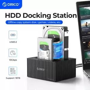ORICO 2 Bay Hard Drive Docking Station USB C 3.1 SATA for 3.5/2.5 INCH HDD/SSD