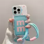 Para Iphone 16 Pro Max Case Creative Strap Strap Spea Ranura TPU Tpule Cubierta - mm Verde