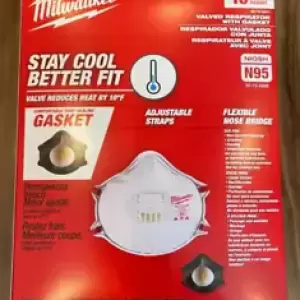 NEW Milwaukee 48-73-4004 Valved Respirator with Gasket (10 Pack) 50-73-4000